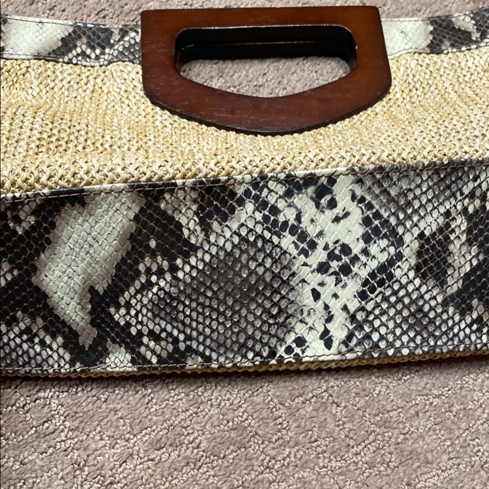 Nicole Miller Tan and Brown Clutch with Stylish Wristlet - Picture 10 of 14